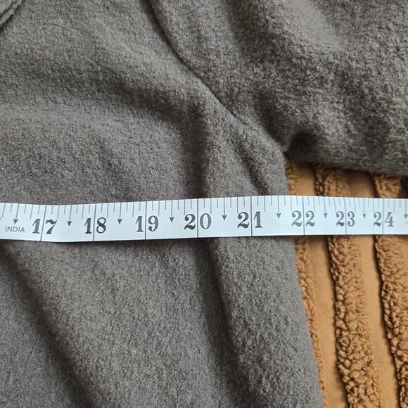 Garnet Hill Women Lagenlook Minimal Boiled Wool Asymmetrical Drape Wrap Coat 10P - Picture 11 of 12